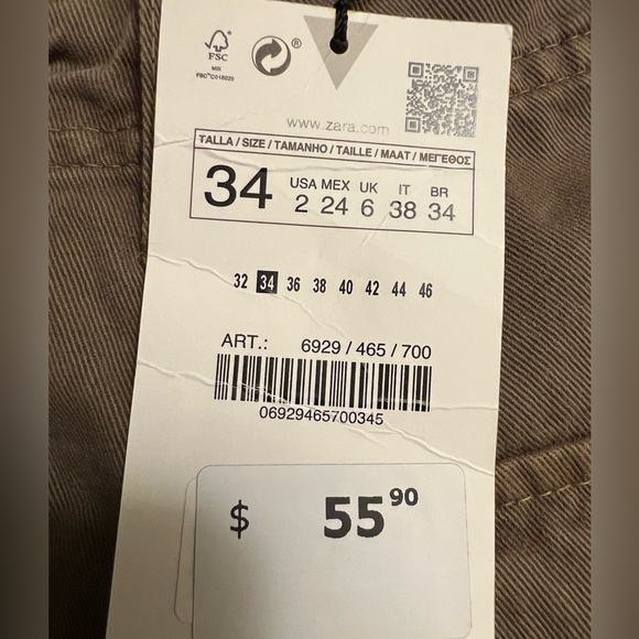 Zara, brown cargo pant - Picture 4 of 4
